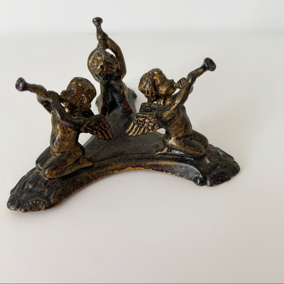 Vintage cherub metal holder stand